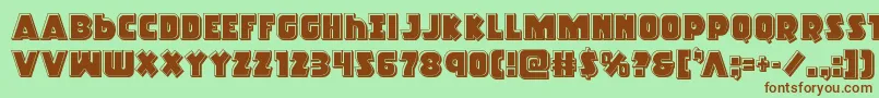 Racketsquadbevel Font – Brown Fonts on Green Background