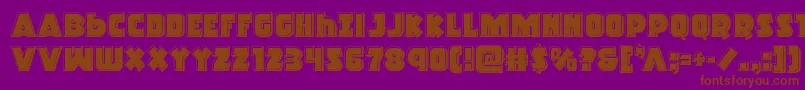 Racketsquadbevel Font – Brown Fonts on Purple Background