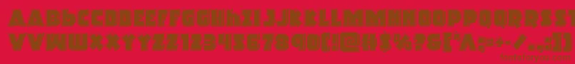 Czcionka Racketsquadbevel – brązowe czcionki na czerwonym tle