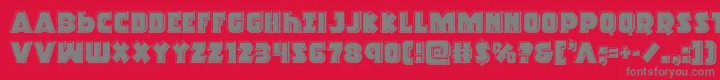 Racketsquadbevel Font – Gray Fonts on Red Background