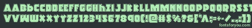 Racketsquadbevel Font – Green Fonts on Black Background