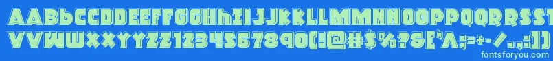 Racketsquadbevel Font – Green Fonts on Blue Background