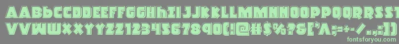 Racketsquadbevel Font – Green Fonts on Gray Background