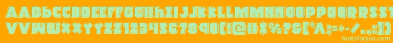 Racketsquadbevel Font – Green Fonts on Orange Background