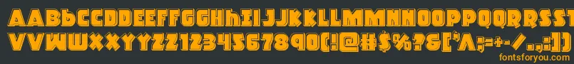 Racketsquadbevel Font – Orange Fonts on Black Background