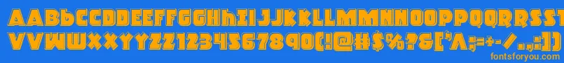 Racketsquadbevel Font – Orange Fonts on Blue Background