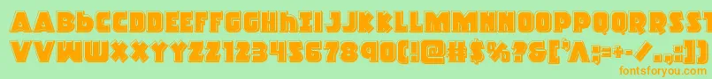 Racketsquadbevel Font – Orange Fonts on Green Background