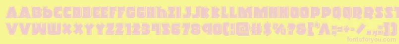 Racketsquadbevel Font – Pink Fonts on Yellow Background