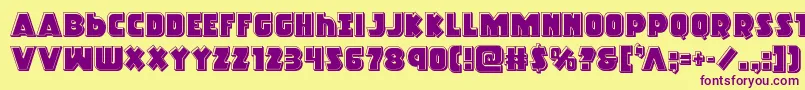 Racketsquadbevel Font – Purple Fonts on Yellow Background