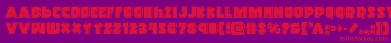 Racketsquadbevel Font – Red Fonts on Purple Background