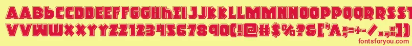 Racketsquadbevel Font – Red Fonts on Yellow Background