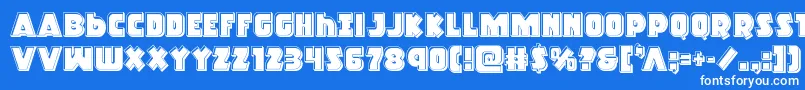 Racketsquadbevel Font – White Fonts on Blue Background