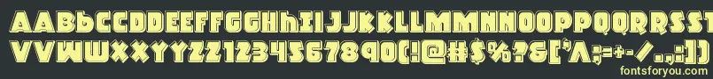 Racketsquadbevel Font – Yellow Fonts on Black Background