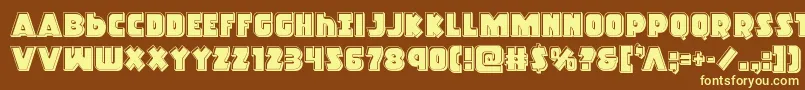 Racketsquadbevel Font – Yellow Fonts on Brown Background