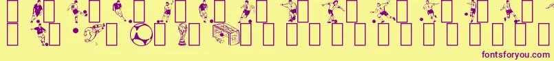 SoccerDance Font – Purple Fonts on Yellow Background