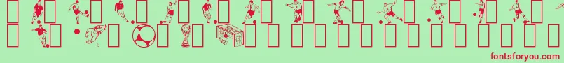 SoccerDance Font – Red Fonts on Green Background