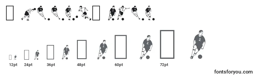 Größen der Schriftart SoccerDance