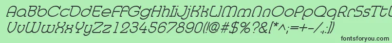 MedflylightItalic Font – Black Fonts on Green Background