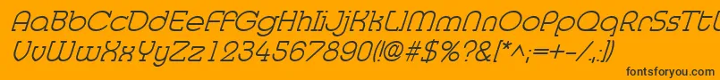 MedflylightItalic-Schriftart – Schwarze Schriften auf orangefarbenem Hintergrund