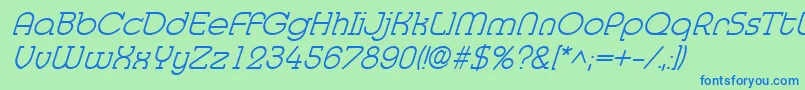 MedflylightItalic Font – Blue Fonts on Green Background