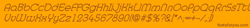 MedflylightItalic Font – Brown Fonts on Orange Background