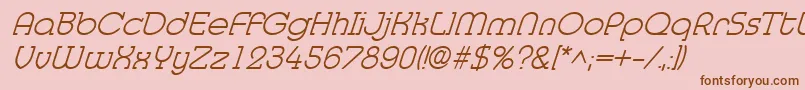 フォントMedflylightItalic – ピンクの背景に茶色のフォント