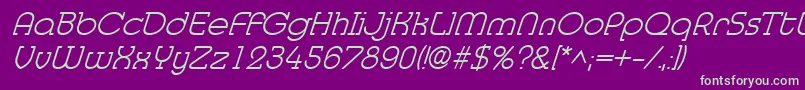 MedflylightItalic Font – Green Fonts on Purple Background