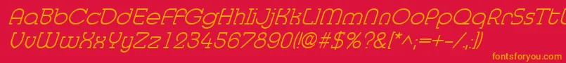 MedflylightItalic Font – Orange Fonts on Red Background