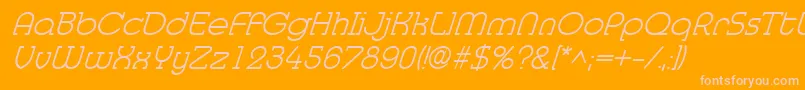 MedflylightItalic Font – Pink Fonts on Orange Background