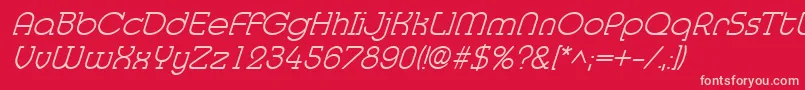 MedflylightItalic Font – Pink Fonts on Red Background