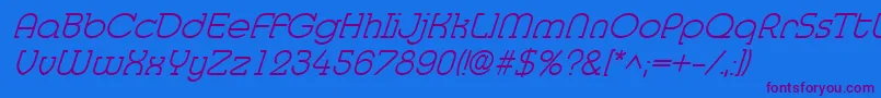 MedflylightItalic Font – Purple Fonts on Blue Background