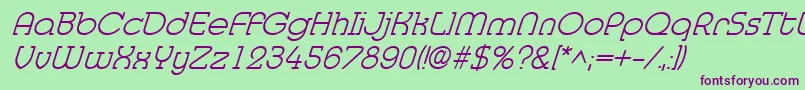 MedflylightItalic Font – Purple Fonts on Green Background