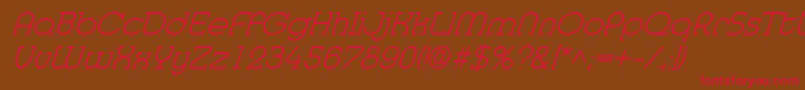 MedflylightItalic-Schriftart – Rote Schriften auf braunem Hintergrund