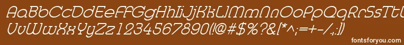 MedflylightItalic Font – White Fonts on Brown Background