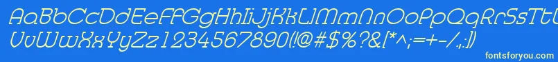 MedflylightItalic Font – Yellow Fonts on Blue Background