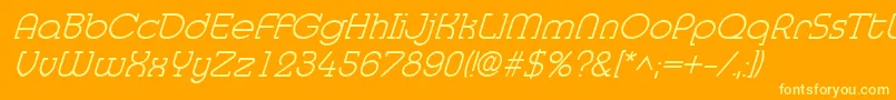 MedflylightItalic Font – Yellow Fonts on Orange Background