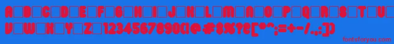 Roninset8 Font – Red Fonts on Blue Background