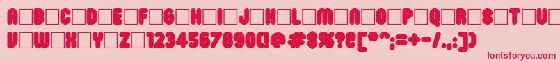 フォントRoninset8 – ピンクの背景に赤い文字