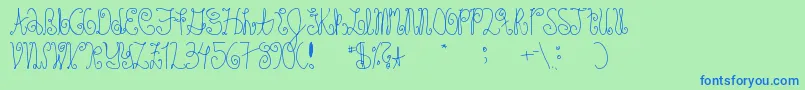 Schosszeit1 Font – Blue Fonts on Green Background