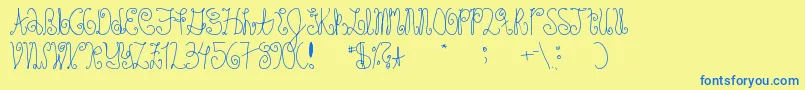 Schosszeit1 Font – Blue Fonts on Yellow Background