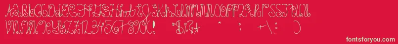 Schosszeit1 Font – Green Fonts on Red Background