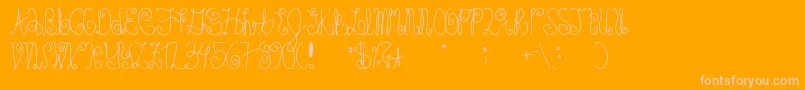 Schosszeit1-Schriftart – Rosa Schriften auf orangefarbenem Hintergrund