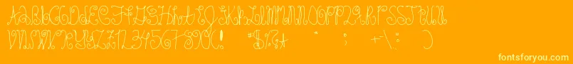 Schosszeit1-Schriftart – Gelbe Schriften auf orangefarbenem Hintergrund