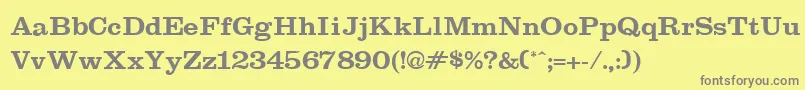 フォントClearbellBold – 黄色の背景に灰色の文字