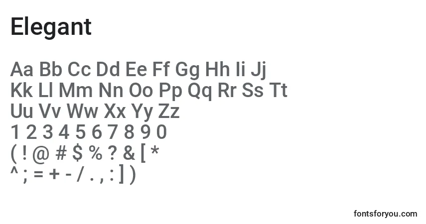 Schriftart Elegant – Alphabet, Zahlen, spezielle Symbole