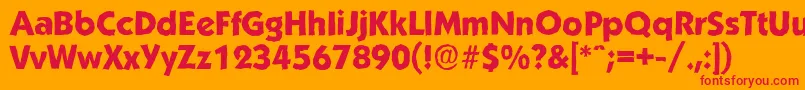 フォントKoblenzantiqueXboldRegular – オレンジの背景に赤い文字
