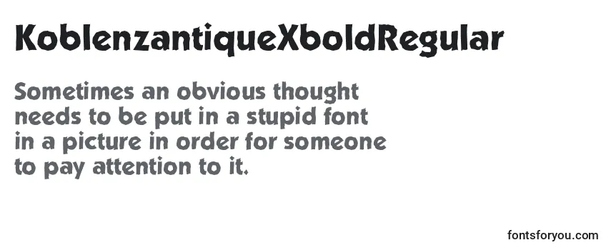 Review of the KoblenzantiqueXboldRegular Font