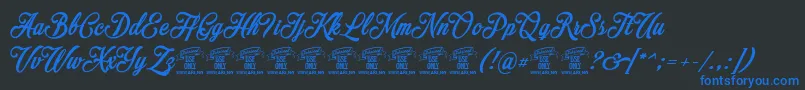 MocharyPersonalUseOnly Font – Blue Fonts on Black Background