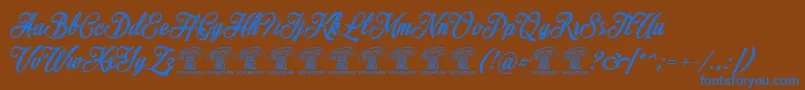 MocharyPersonalUseOnly Font – Blue Fonts on Brown Background