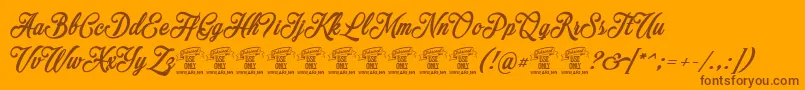 MocharyPersonalUseOnly Font – Brown Fonts on Orange Background